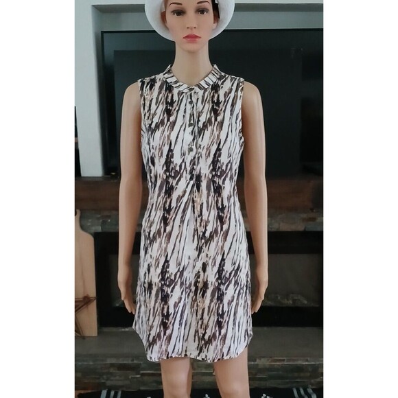 Women's Summer Dress 100% Linen Tunic Resort Cruise Chic Beachy Boho Size 4 Tan - Picture 9 of 16